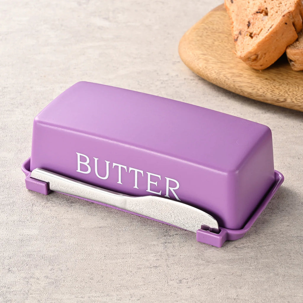 Food Grade PP Butter Container Box Restaurant Sealed Storage Box Cheese Dish with Knife Butter Slicer Butter Tableware