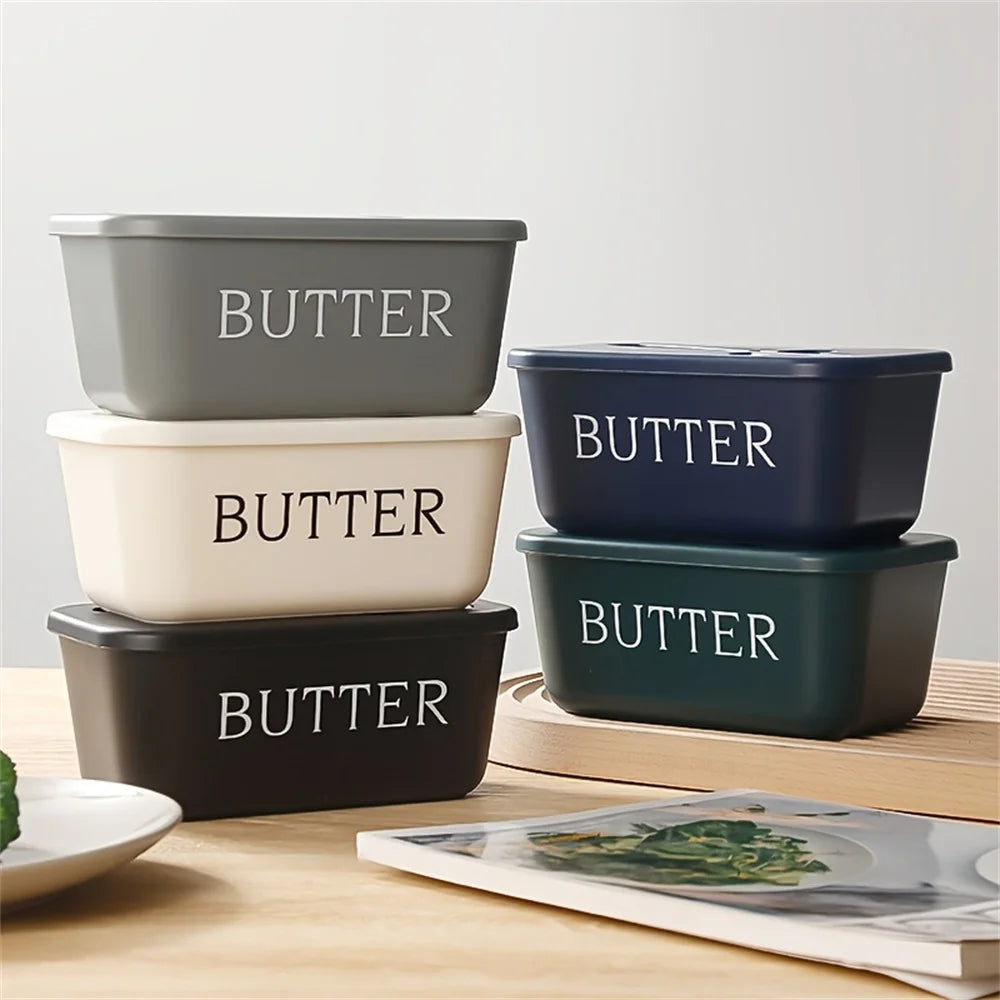 Butter Container Box with Knife Simple Restaurant Sealed Storage Box Cheese Box with Knife Butter Slicer Butter Dish Tableware