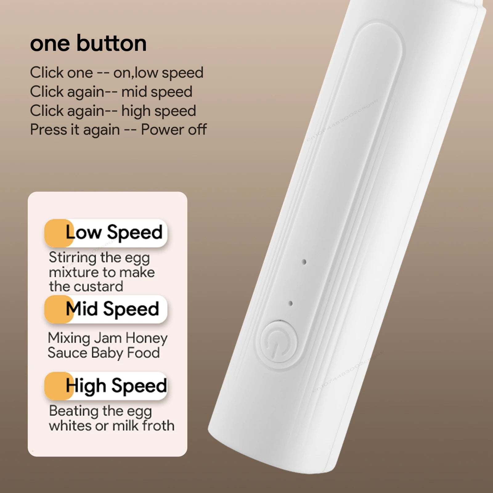 Handheld Egg Beater 3 Speeds Electric Milk Frother USB Rechargeable Foam Maker Mixer Coffee Drink Frothing Wand Foamer Kitchen