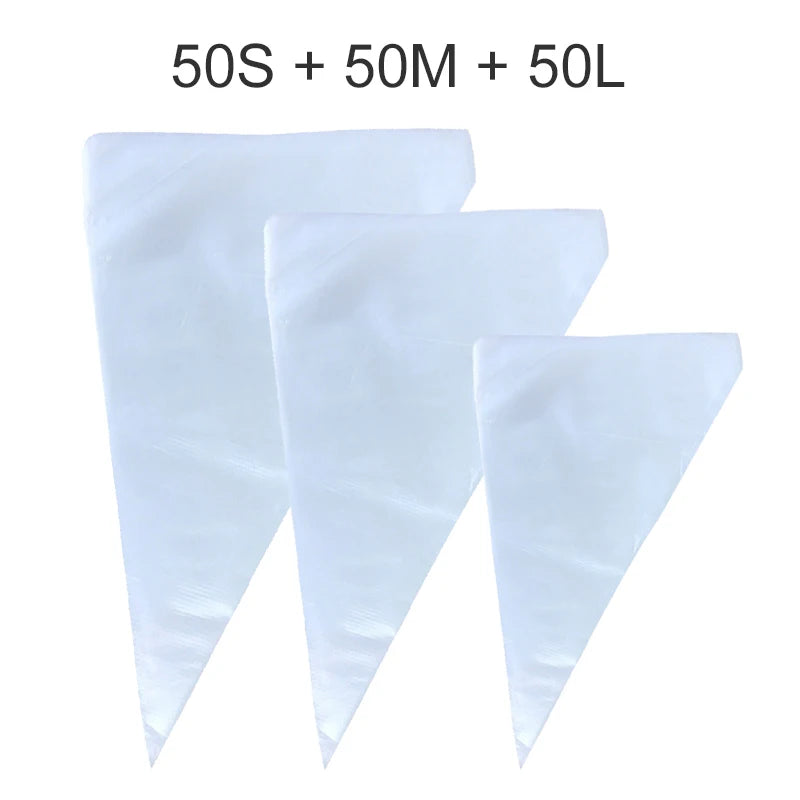 50/100pcs Pastry Bags Disposable Transparent Piping Bag Milking Oil Household Kitchen Baking Products for Cake Decorating TMZ
