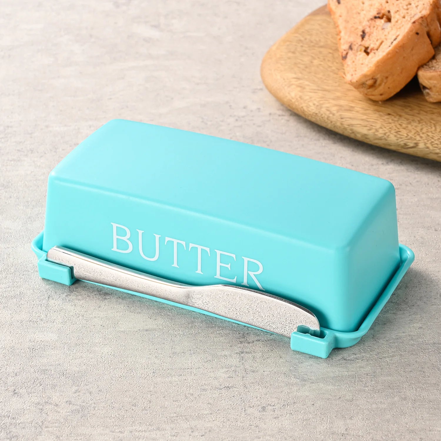 Food Grade PP Butter Container Box Restaurant Sealed Storage Box Cheese Dish with Knife Butter Slicer Butter Tableware