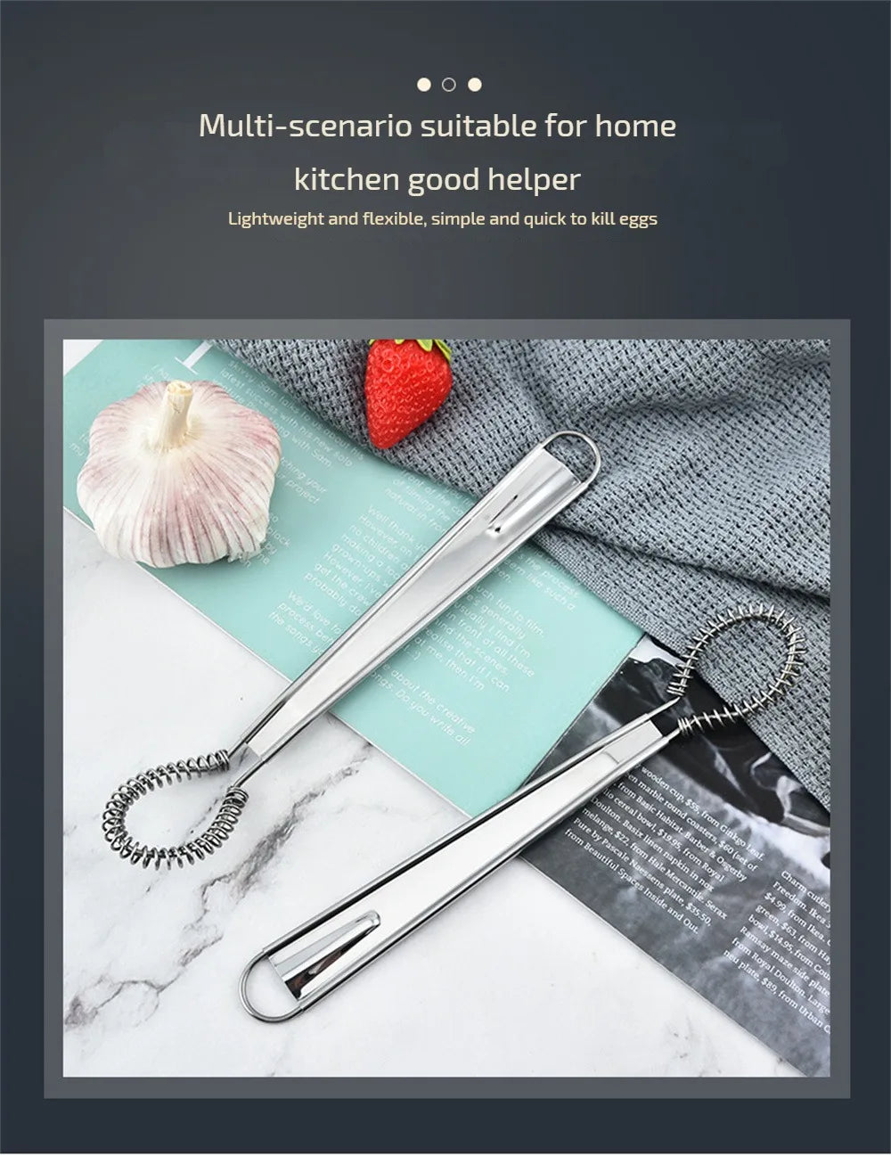 Stainless Steel Magic Hand Held Spring Whisk Mini Kitchen Eggs Sauces Mixer Spring Beater Hand Honey Cream Stir