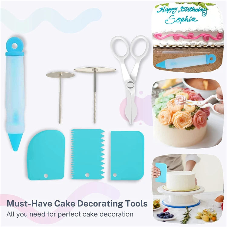 LMETJMA 236Pcs Cake Decorating Tools Piping Bags and Tips Set Cake Decorating Supplies Kit with Frosting Tips For Kids JT76