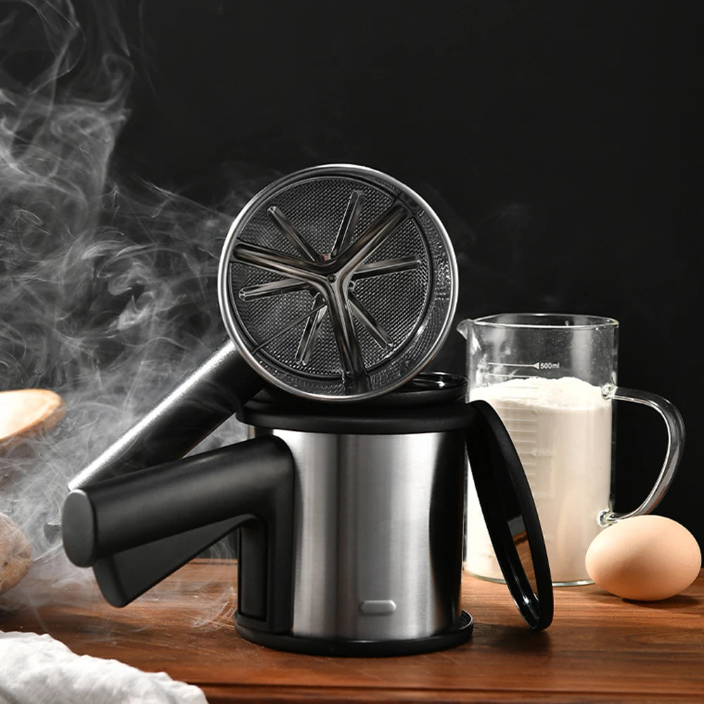 Hight Quality Powder Sugar Shaker With Hand Press Design Stainless Steel Flour Sifter For Baking Fine Mesh Flour Sifter Sieve
