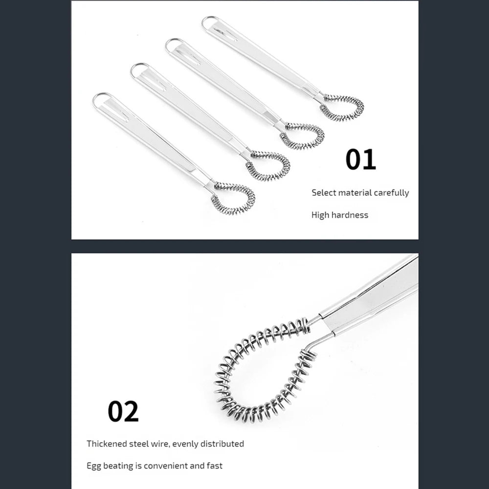 Stainless Steel Magic Hand Held Spring Whisk Mini Kitchen Eggs Sauces Mixer Spring Beater Hand Honey Cream Stir