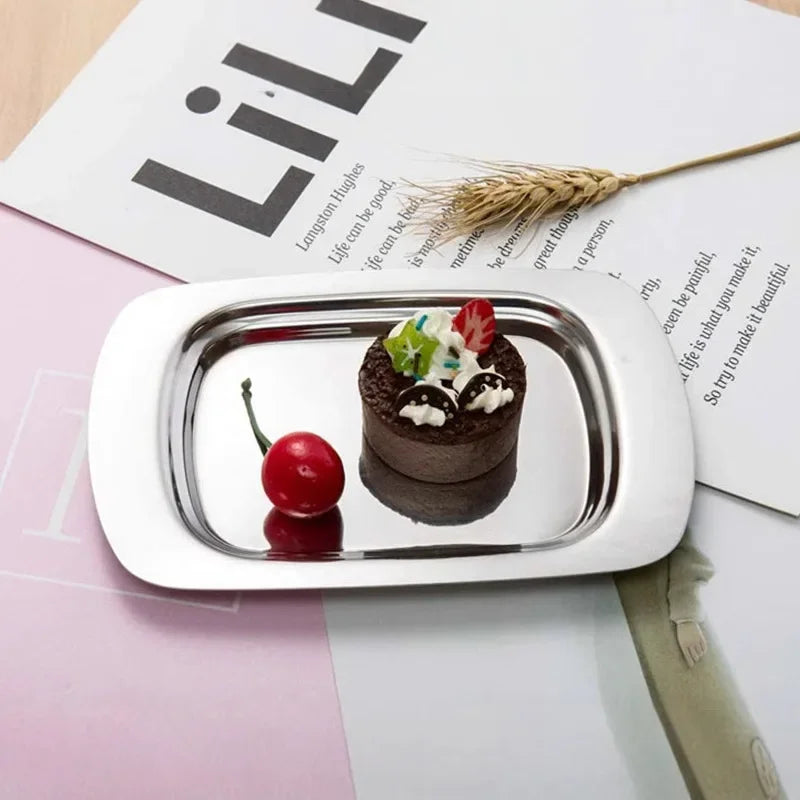 Butter Dish with Lid Stainless Steel BPA Free Storage Box for Butter Cake Bread Fruit Home Restaurant Hotel Kitchen Use