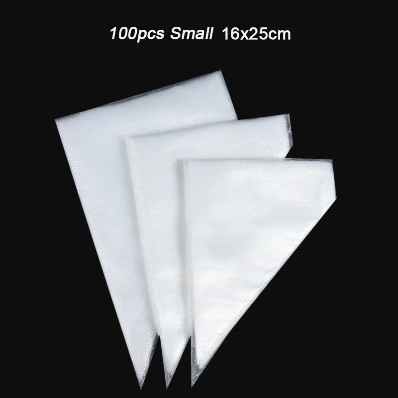 100pcs Thicken Disposable Pastry Bag Small/Large Size Piping Bag for All Size Nozzles Cake Cream Bag Bakeware Tool Fast Shipping