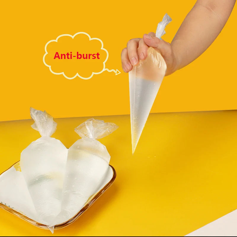 100PCS Disposable Pastry Bags PO Anti-burst Cake Cream Decoration Icing Piping Bag Biscuit Cupcake Decorating Tools For Baking