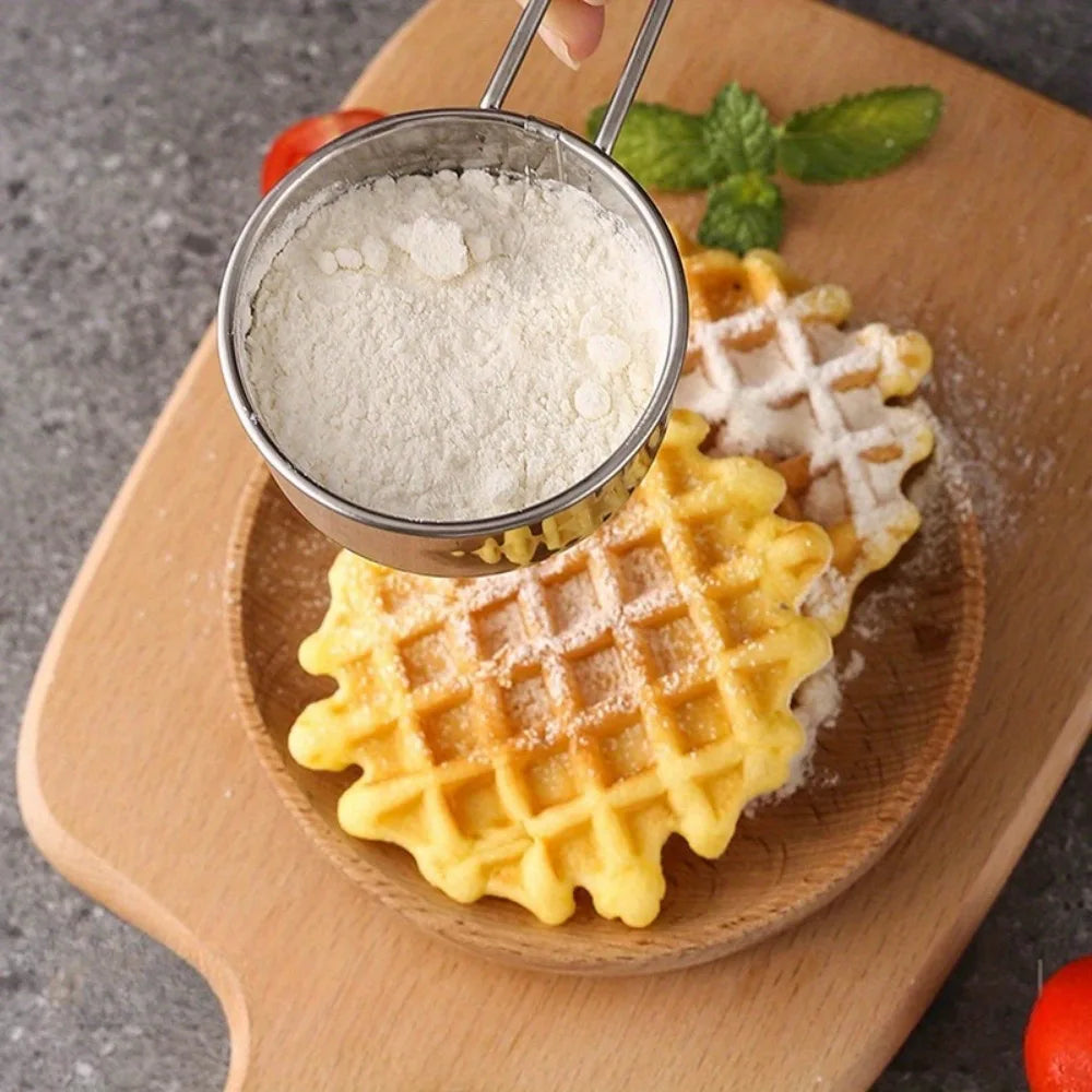1pc Manual Stainless Steel Flour Sieve for Manual Flour Sifter Strainer Funnel Tool for Sugar,Flour and Spices