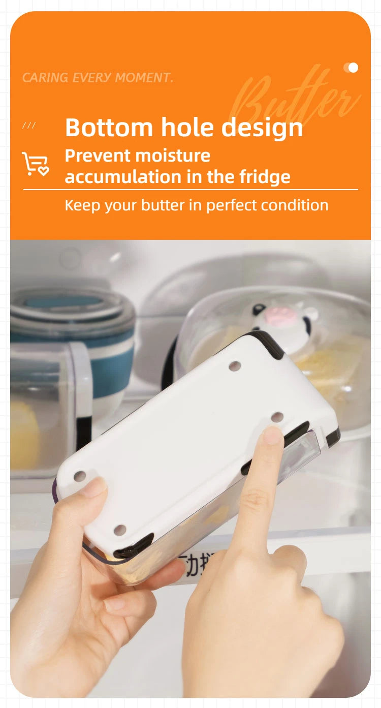 Joie MooMoo Butter Dish with Lid Butter container Butter Storage Box for Refrigerator Butter Cheese Storage Box Tableware