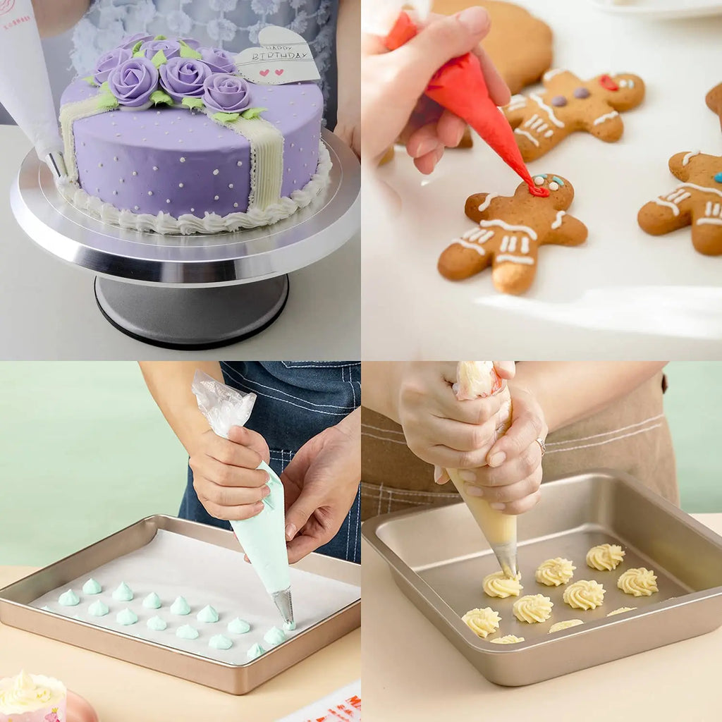 100pcs Piping Bags, Cake Decorating Tools with Icing Bags Tips, Disposable Pastry Bags Supplies for Baking, Royal Icing Cupcakes