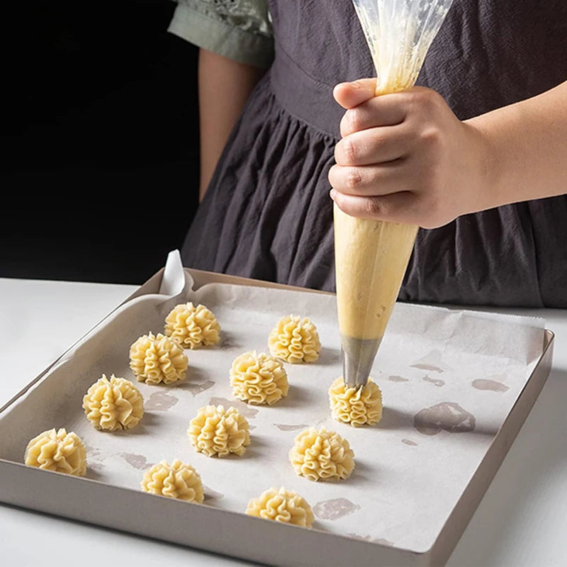 50/100pcs Pastry Bags Disposable Transparent Piping Bag Milking Oil Household Kitchen Baking Products for Cake Decorating TMZ