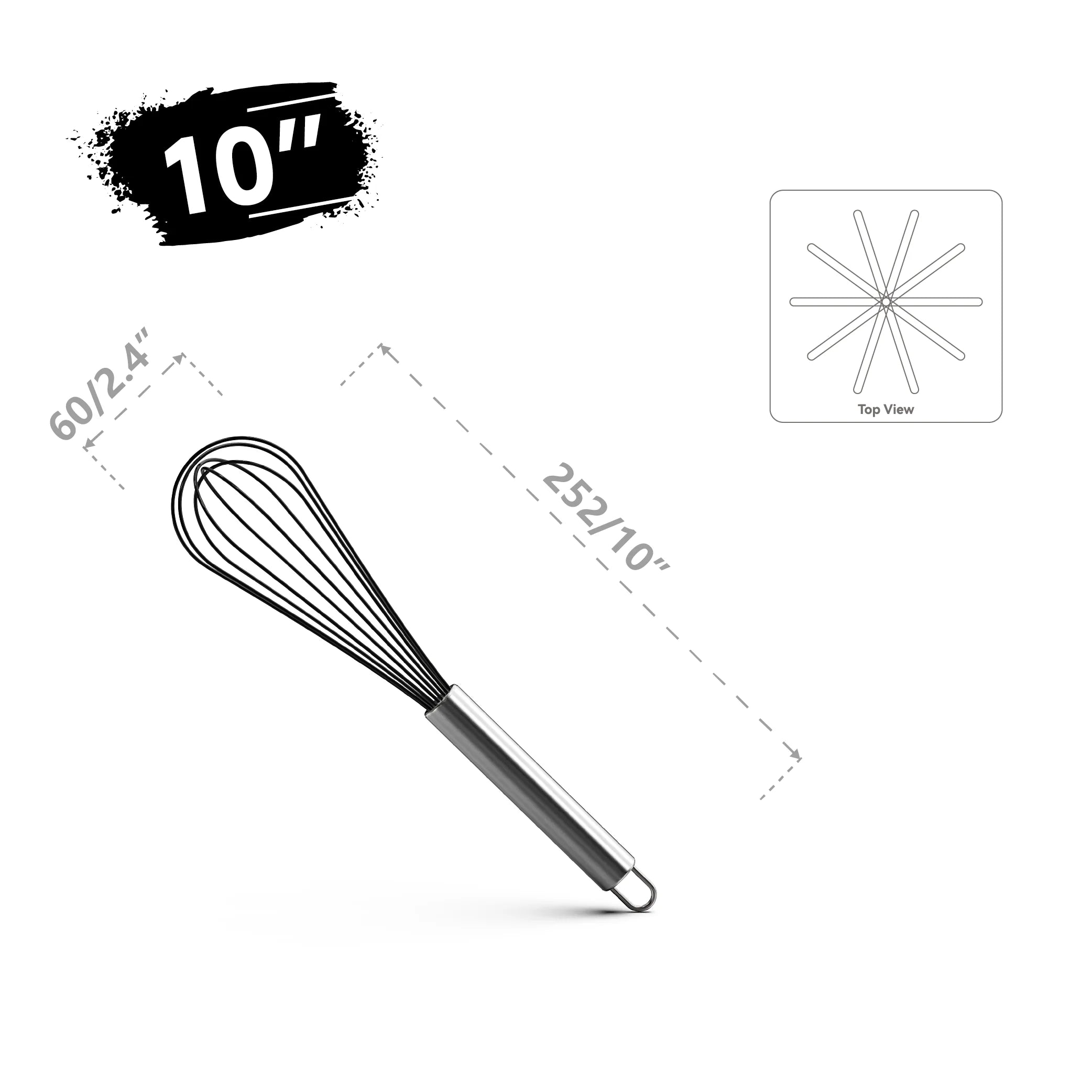 VIMACO® Balloon Whisk Stainless Steel 304 18/8 Wire Beater 8"10"12" Kitchen Cooking Tool  No-Stick for Egg