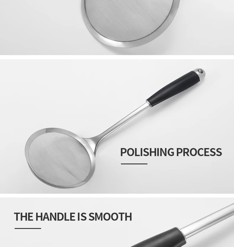 Stainless Steel Fine Double Mesh  Strainer Kitchen Skimmer Flour  Sifter Colander Sieve Wire Mesh  Juice Powder Filter Strainer