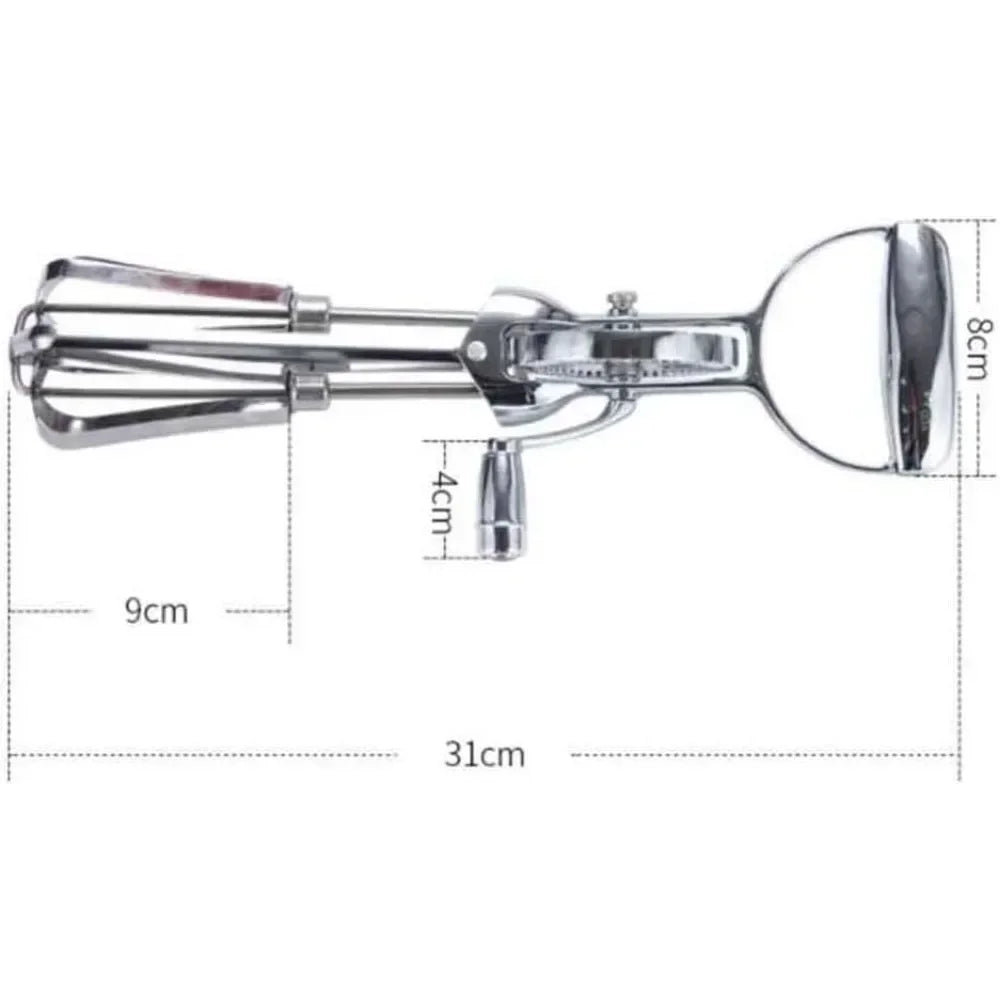 Egg Beater Stainless Steel Manual  - Dual Rotation - Multifunctional - Kitchen Utensils，Manual Breast Beater, Cream Mixer