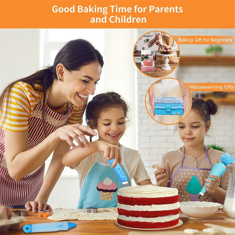 LMETJMA 236Pcs Cake Decorating Tools Piping Bags and Tips Set Cake Decorating Supplies Kit with Frosting Tips For Kids JT76