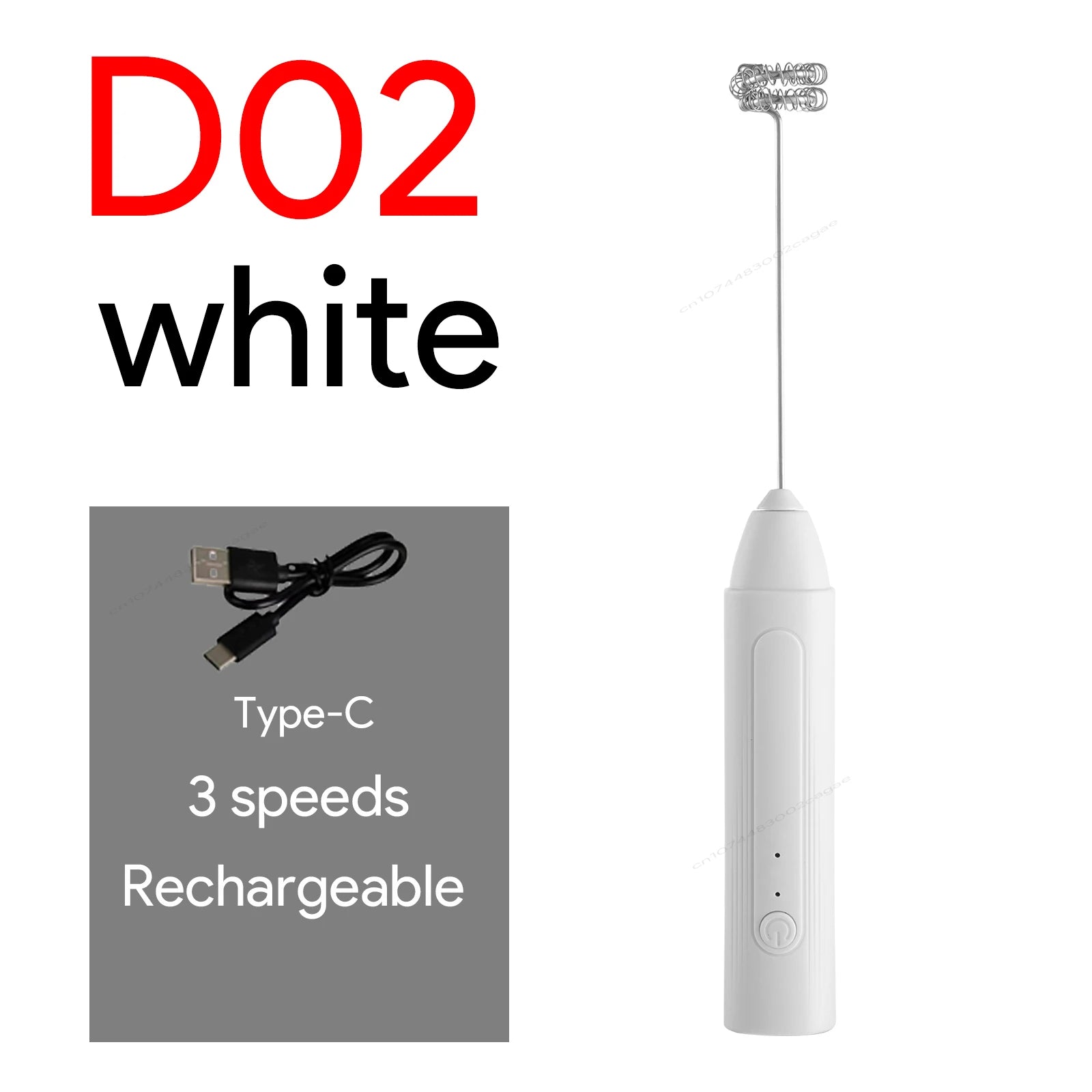 Handheld Egg Beater 3 Speeds Electric Milk Frother USB Rechargeable Foam Maker Mixer Coffee Drink Frothing Wand Foamer Kitchen