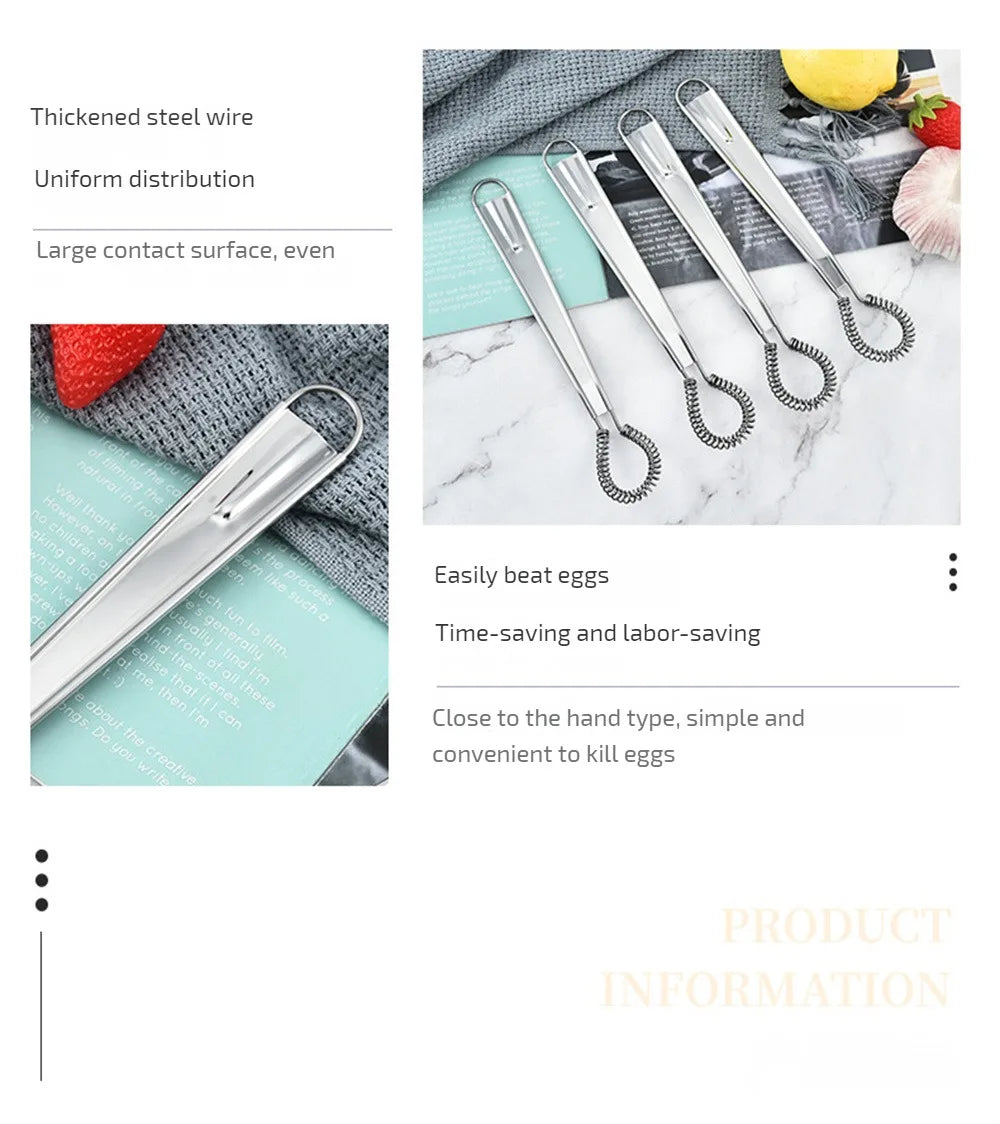 Stainless Steel Magic Hand Held Spring Whisk Mini Kitchen Eggs Sauces Mixer Spring Beater Hand Honey Cream Stir