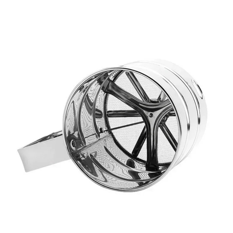 Stainless Steel Hand Press Semi-automatic Sugar Flour Sieve Household Baking Tool Sieve With Scale Powder Sifter Sieve