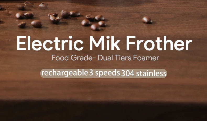 Handheld Egg Beater 3 Speeds Electric Milk Frother USB Rechargeable Foam Maker Mixer Coffee Drink Frothing Wand Foamer Kitchen