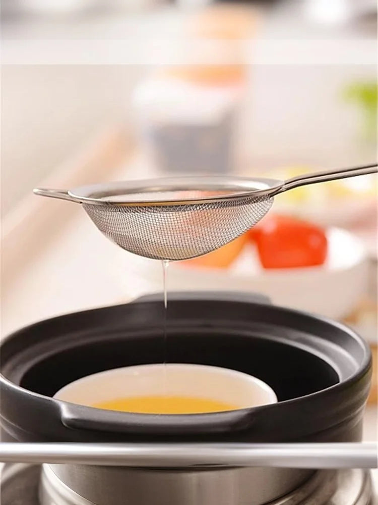 3pcs Multi-purpose Mesh Filter Strainer For Baking With Handle Flour Sieve Sifter Baking Accessories Easy To Filter Kitchen Tool