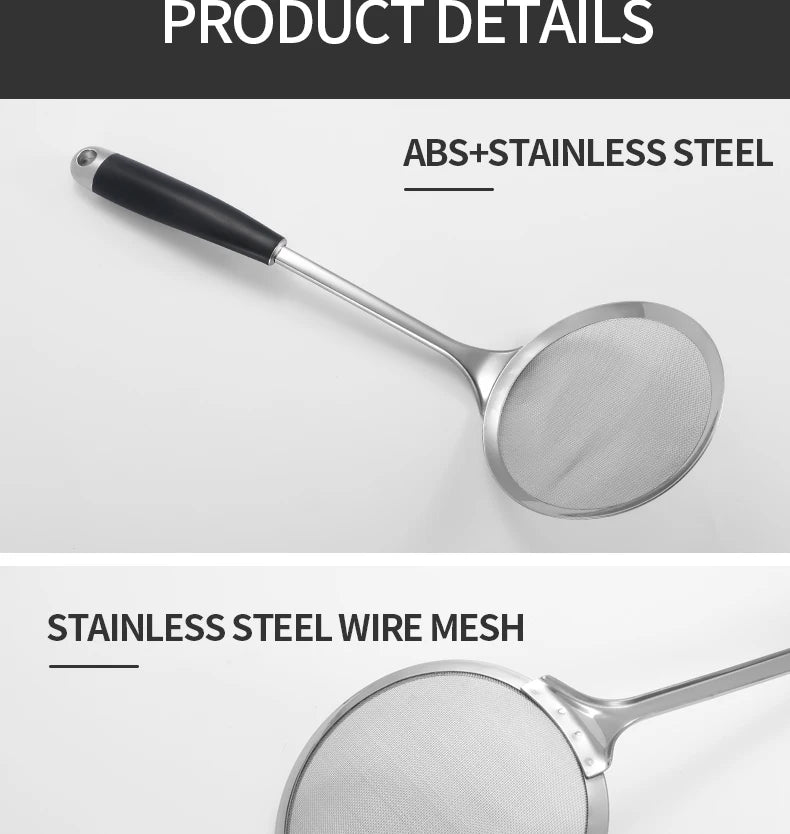 Stainless Steel Fine Double Mesh  Strainer Kitchen Skimmer Flour  Sifter Colander Sieve Wire Mesh  Juice Powder Filter Strainer