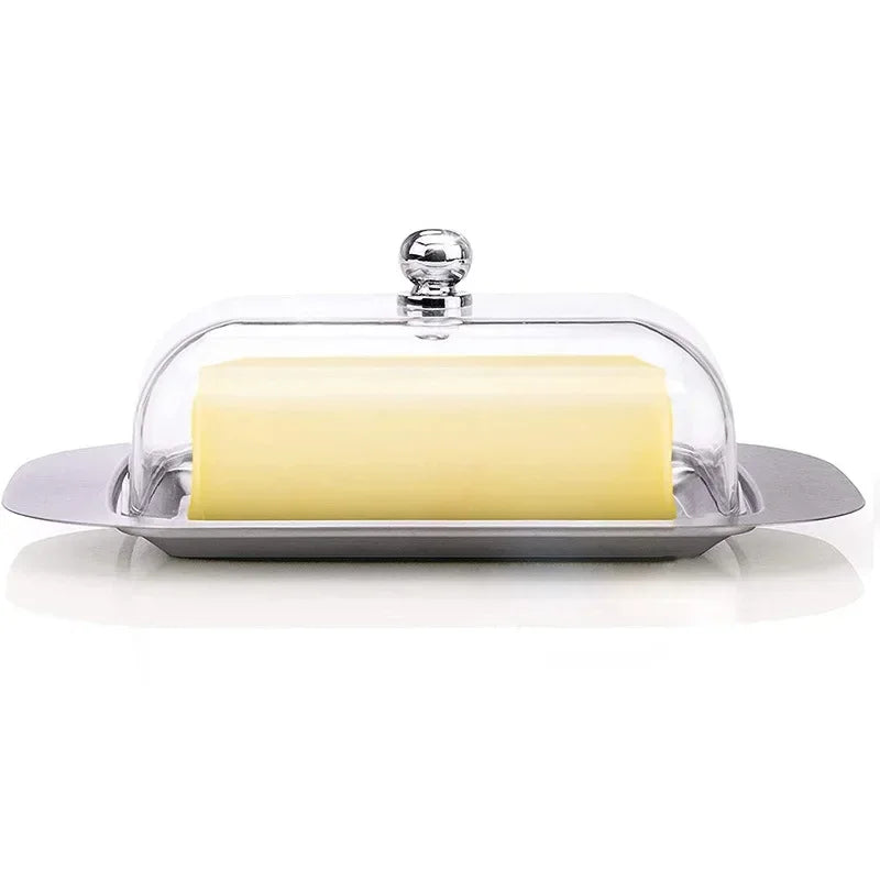 Butter Dish with Lid Stainless Steel BPA Free Storage Box for Butter Cake Bread Fruit Home Restaurant Hotel Kitchen Use
