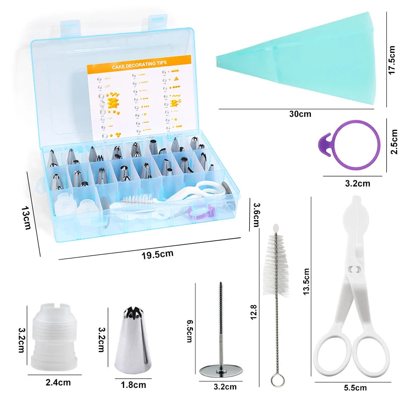 Pastry Nozzles Set With Box Stainless Steel Pastry Cream Piping Bag Cupcake Desert Cake Decorating Baking Accessories And Tools