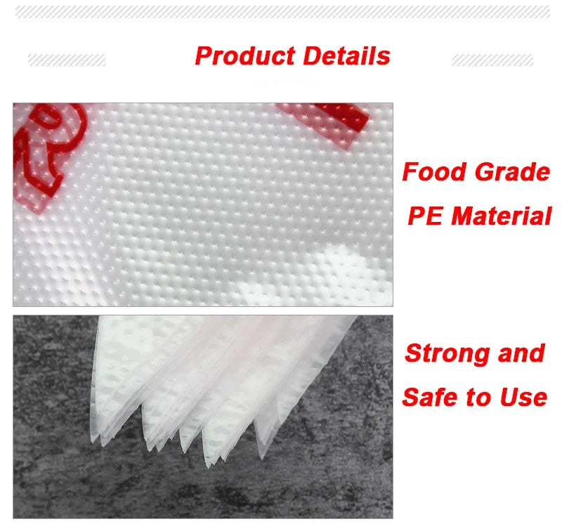 100/50/20 PCS S/M/L Disposable Pastry Bag Cake Cream Decorating Bag Icing Kitchen Baking Piping Bag Pastry Tip Tool Cake Tools