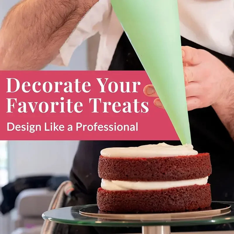 100PCS Disposable Pastry Bags, Extra Strong&Leak-Proof Piping Bags for Cake Decorating,Baking,Icing,and Crafts–Durable&Food Safe