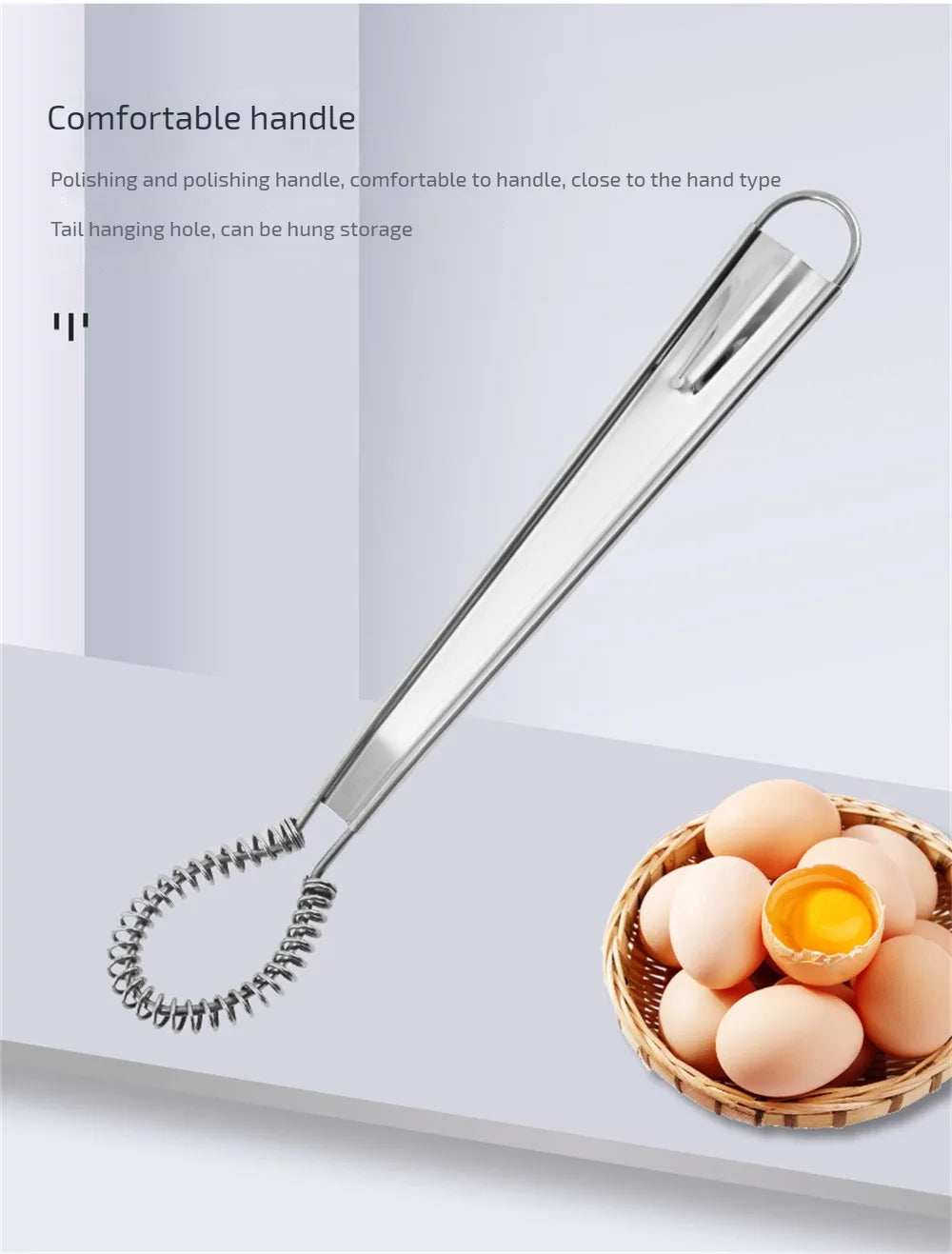 Stainless Steel Magic Hand Held Spring Whisk Mini Kitchen Eggs Sauces Mixer Spring Beater Hand Honey Cream Stir