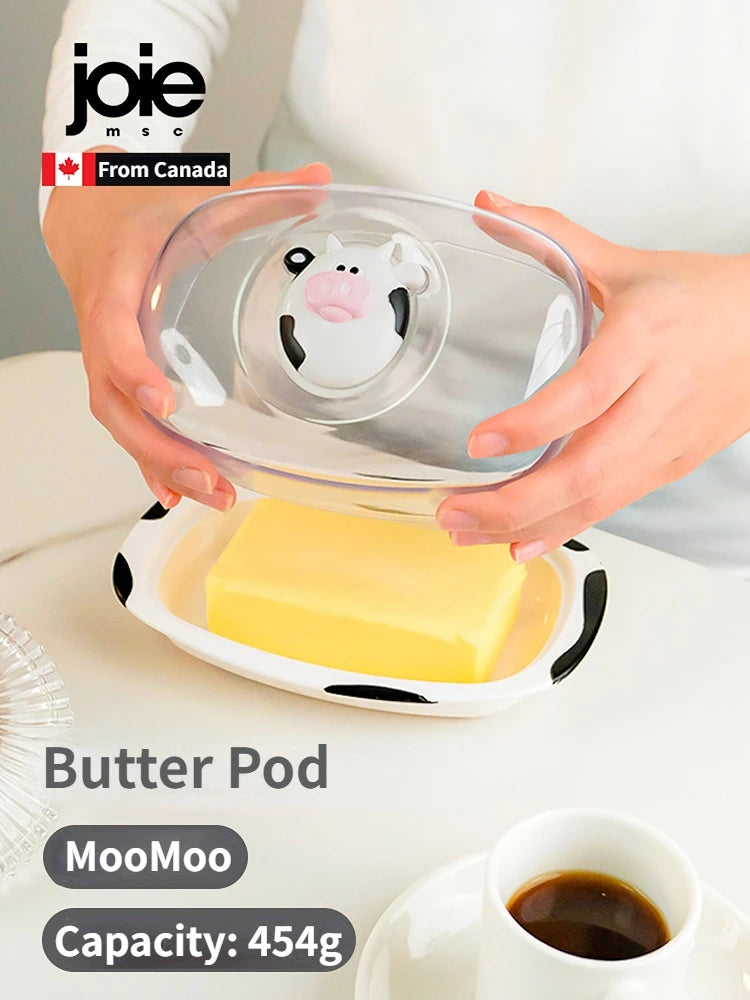 Joie MooMoo Butter Dish with Lid Butter container Butter Storage Box for Refrigerator Butter Cheese Storage Box Tableware