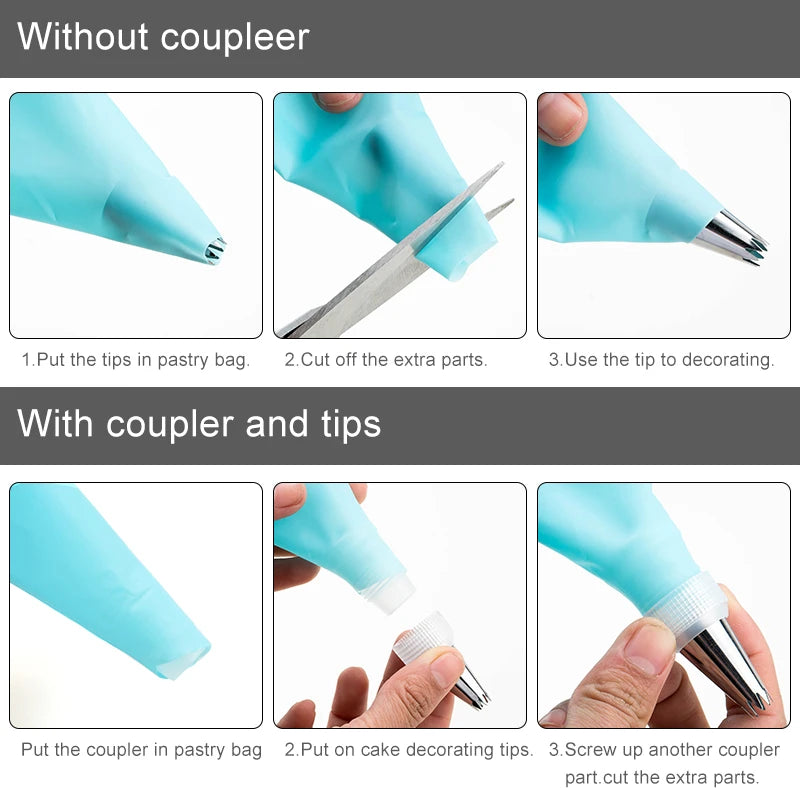 Pastry Nozzles Set With Box Stainless Steel Pastry Cream Piping Bag Cupcake Desert Cake Decorating Baking Accessories And Tools