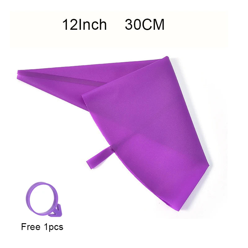 DIY Reusable Puff Cake Tip Silicone Pastry Bag Cream Butter Stainless Steel Nozzle Decor Baking Piping Bags Kitchen Tools