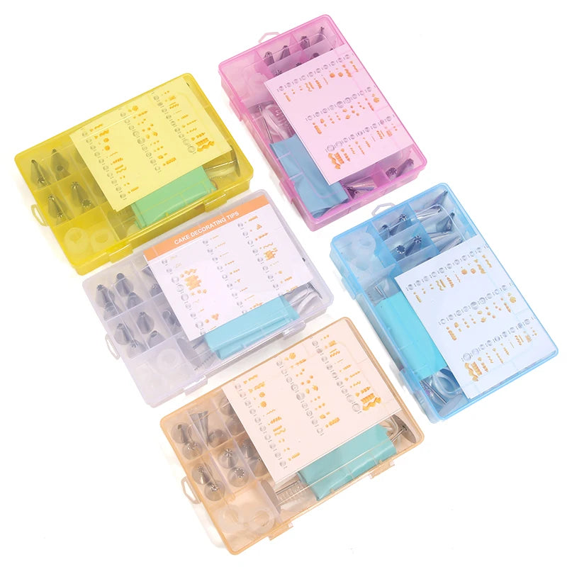 Pastry Nozzles Set With Box Stainless Steel Pastry Cream Piping Bag Cupcake Desert Cake Decorating Baking Accessories And Tools