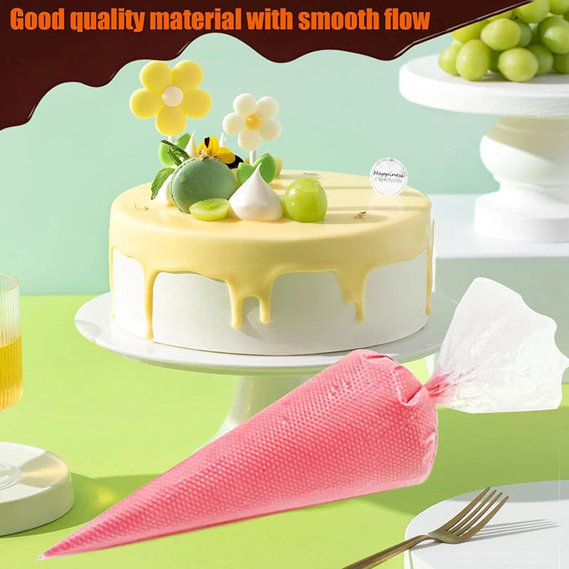 50/100pcs Pastry Bags Disposable Transparent Piping Bag Milking Oil Household Kitchen Baking Products for Cake Decorating TMZ