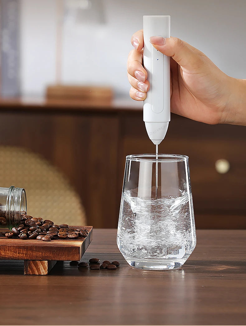 Handheld Egg Beater 3 Speeds Electric Milk Frother USB Rechargeable Foam Maker Mixer Coffee Drink Frothing Wand Foamer Kitchen