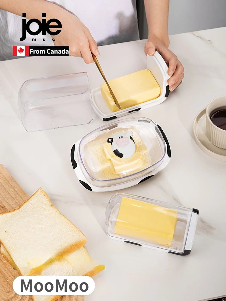Joie MooMoo Butter Dish with Lid Butter container Butter Storage Box for Refrigerator Butter Cheese Storage Box Tableware