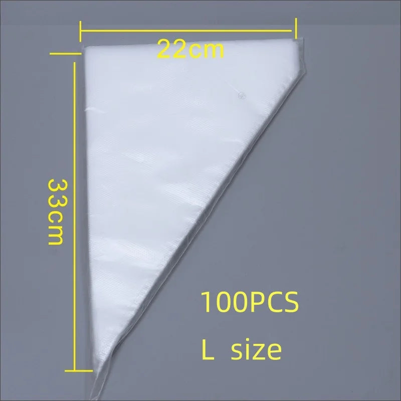 100 PCS Thick Disposable Pastry Bags DIY Cake Cream Decoration Piping Bag Icing Bag Baking Supplies Pastry Sleeves
