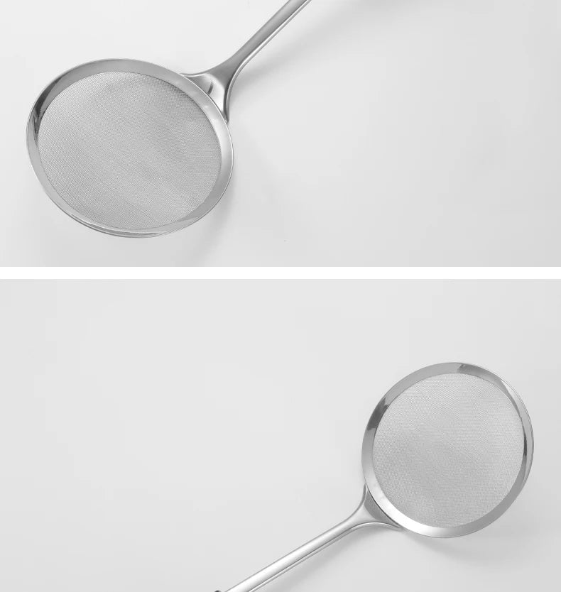 Stainless Steel Fine Double Mesh  Strainer Kitchen Skimmer Flour  Sifter Colander Sieve Wire Mesh  Juice Powder Filter Strainer