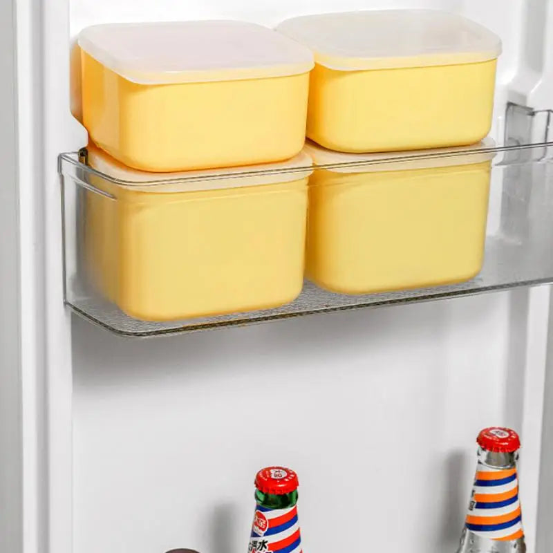 1Pc Butter Cheese Slice Holder With Lid Plastic Clear Cheese Box Sliced Cheese Container Fridge Storage Box Airtight Holder