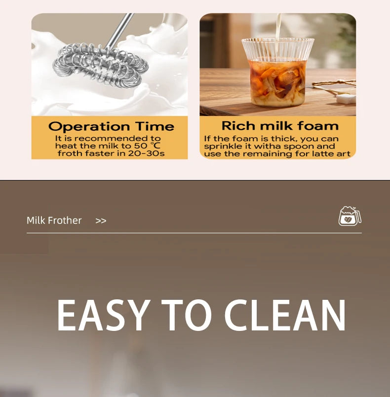 Handheld Egg Beater 3 Speeds Electric Milk Frother USB Rechargeable Foam Maker Mixer Coffee Drink Frothing Wand Foamer Kitchen