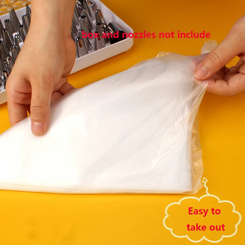 100PCS Disposable Pastry Bags PO Anti-burst Cake Cream Decoration Icing Piping Bag Biscuit Cupcake Decorating Tools For Baking