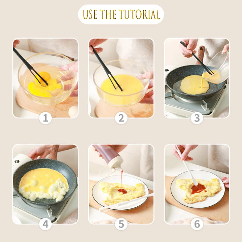 1/2PCS Small Mini Plastic Whisk Mixer Hand Egg Beater Stirrer Baking Blender Tool Double Head Whisk with Small Spoon Kitchen