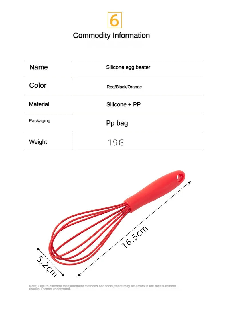 1PCs silicone small size egg beater manual cream egg small stirring rod mini egg-whisk baking tool