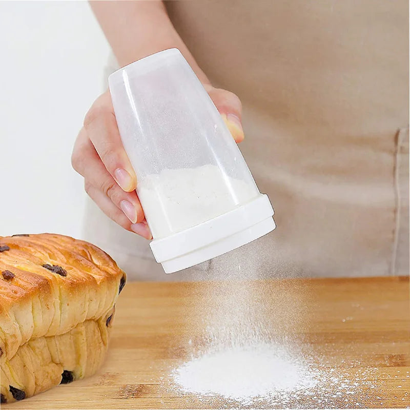 Hand-Held Plastic Powder Shaker Sieve for Baking Icing Sugar Mesh Flour Sifter DIY Kitchen Tool