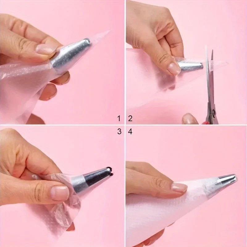 100PCS Disposable Pastry Bags, Extra Strong&Leak-Proof Piping Bags for Cake Decorating,Baking,Icing,and Crafts–Durable&Food Safe