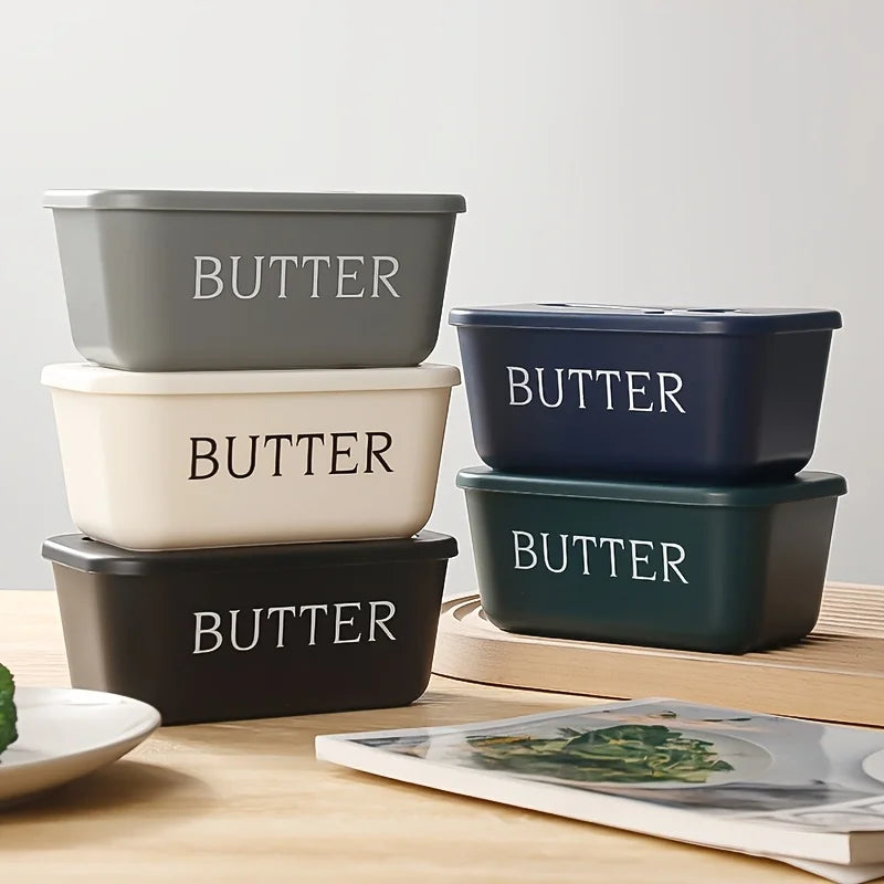 Butter Container Box with Knife Simple Restaurant Sealed Storage Box Cheese Box with Knife Butter Slicer Butter Dish Tableware