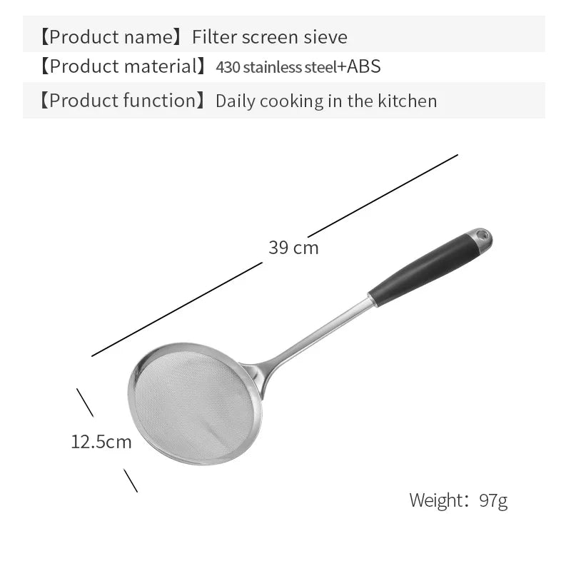 Stainless Steel Fine Double Mesh  Strainer Kitchen Skimmer Flour  Sifter Colander Sieve Wire Mesh  Juice Powder Filter Strainer