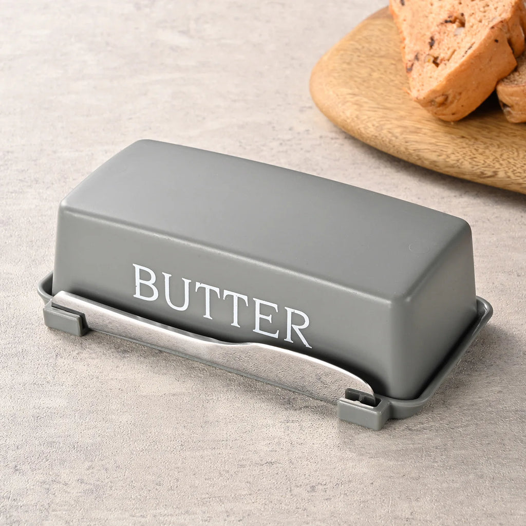 Food Grade PP Butter Container Box Restaurant Sealed Storage Box Cheese Dish with Knife Butter Slicer Butter Tableware
